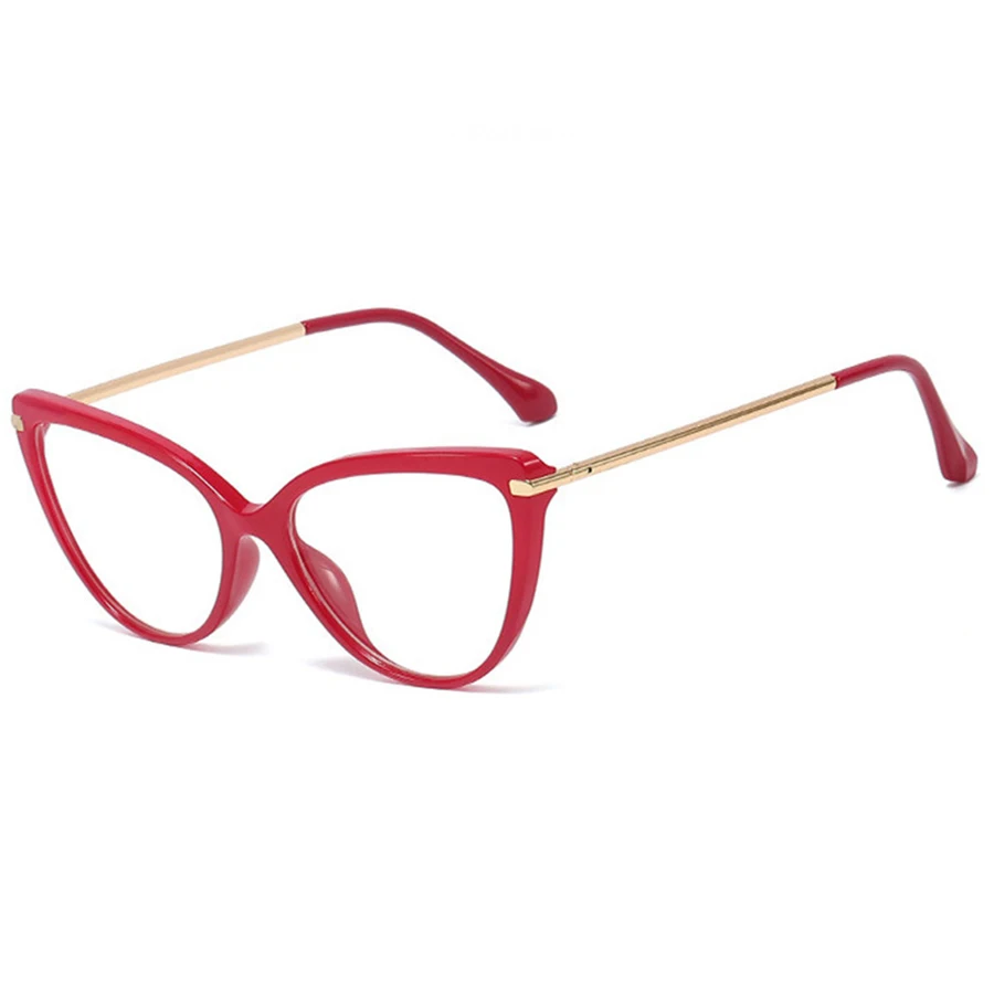 Fashion Flat Mirror Optical Glasses Female Metal Luxury Brand Designer Spectacles Transparent Cat Eye Glasses Frame Male Myopia - Цвет оправы: 2 Eyeglasses Frame