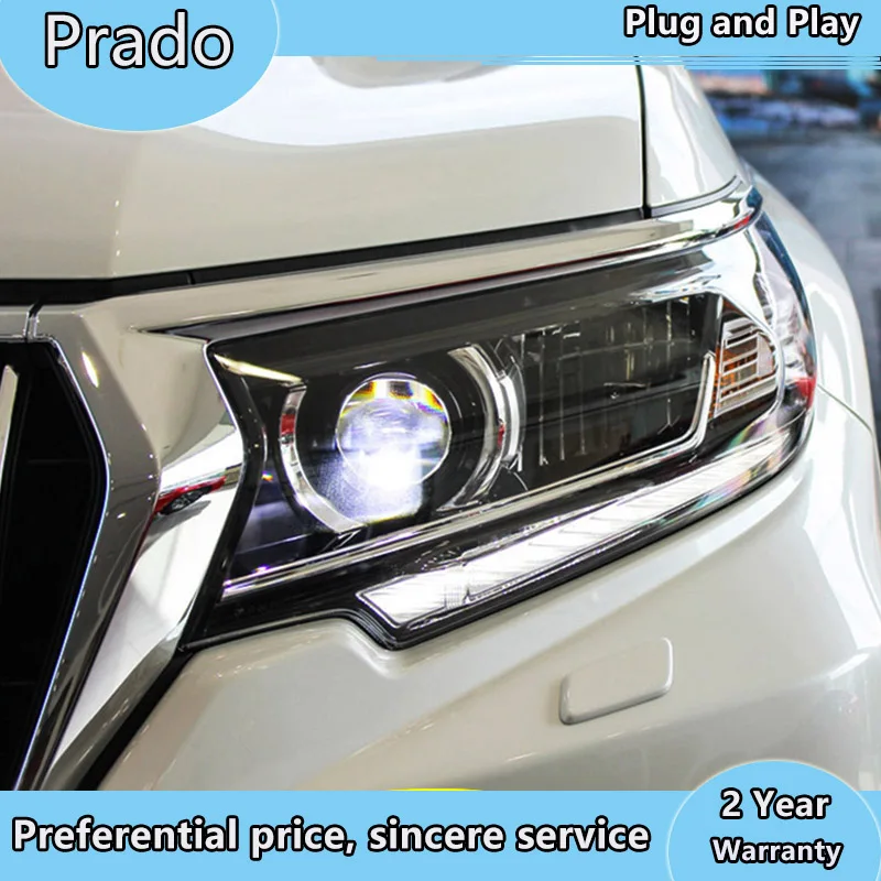 Автомобильный Стайлинг для Toyota Prado все светодиодный фары Land cruiser prado с динамическим поворотным сигналом светодиодный аксессуары для фар