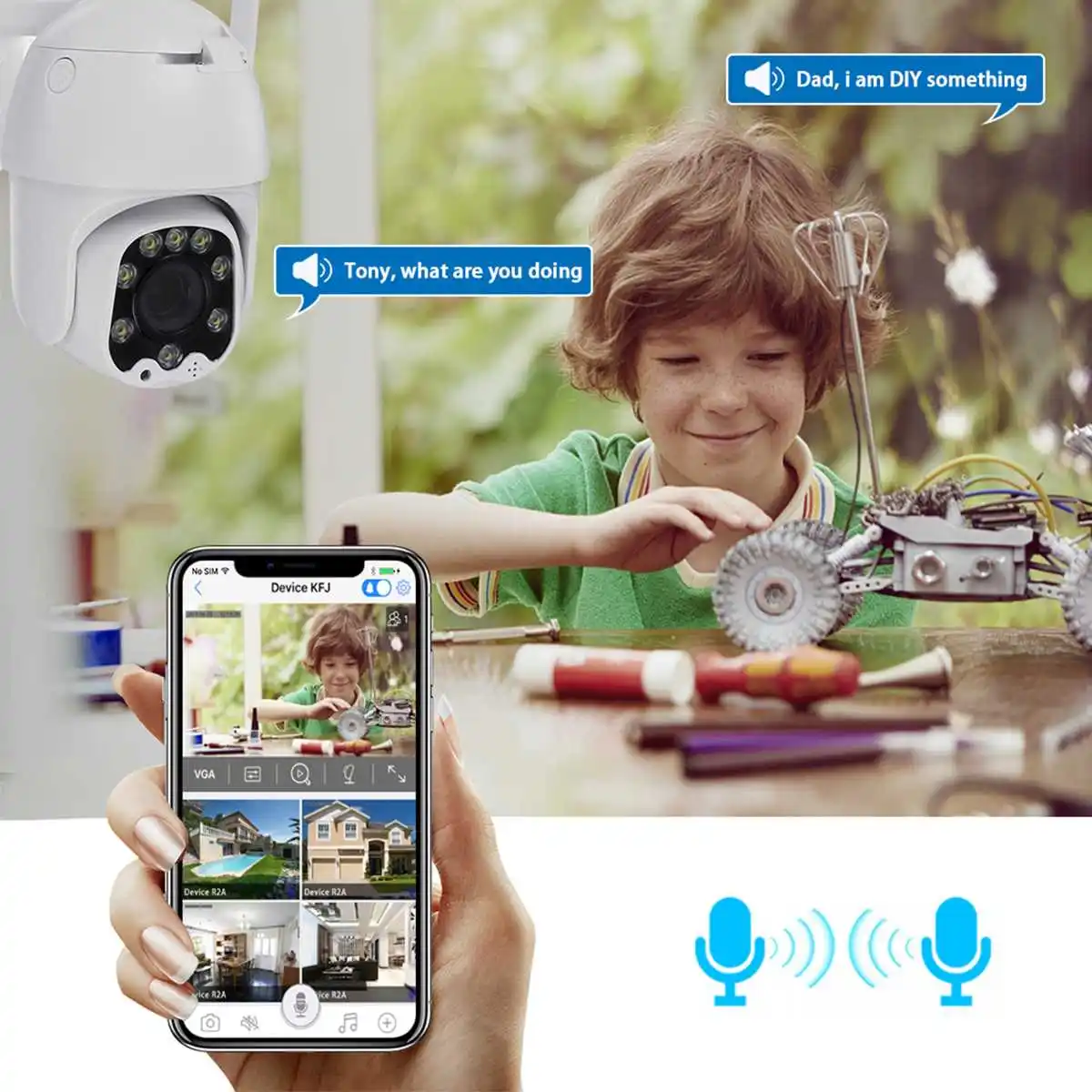  20X Zoom Waterproof WiFi Pan/Tilt 1080P HD IP IR Camera Full Color Night Vision PTZ Surveillance Ca - 4.00013E+12