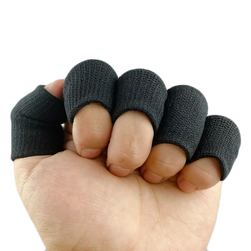 10 Pcs Elastic Finger Sleeves Volleyball Basketball Safety Thumb Brace Protector 