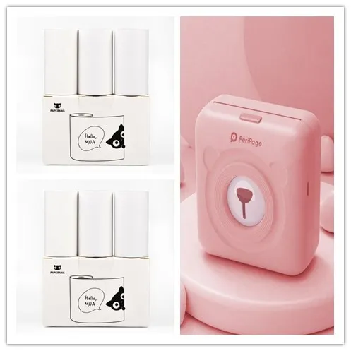 6PCS Normal Портативный термальный Bluetooth принтер мини беспроводной POS термальная картина Карманный фотопринтер для Android IOS мобильный телефон - Цвет: 6PCS Normal