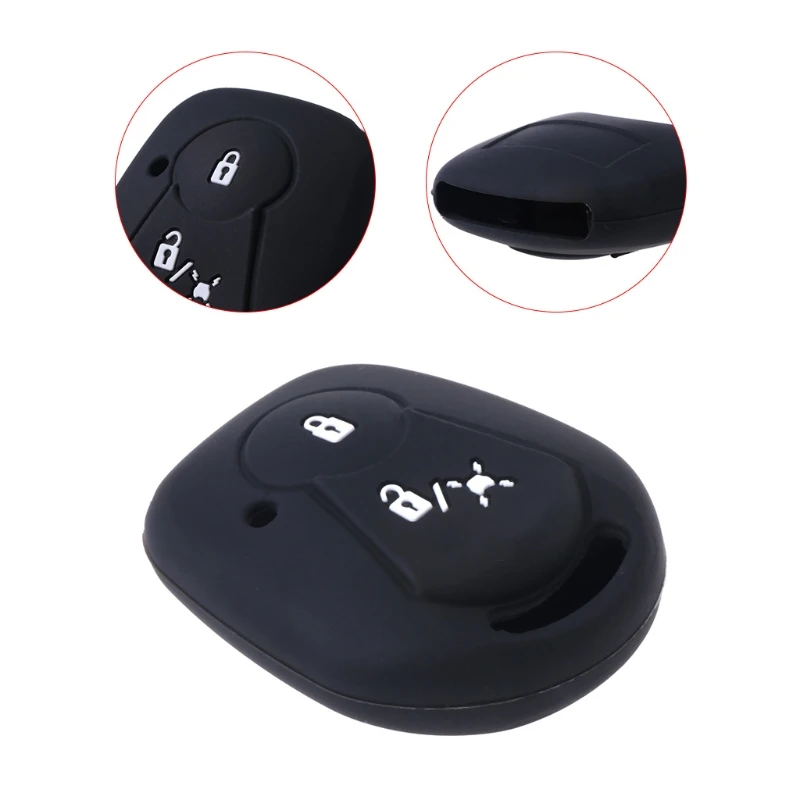 2 Buttons Silicone Car Key Fob Cover Case For SSANGYONG ACTYON KYRON REXTON 2