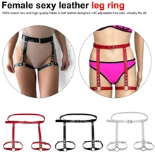 Harajuku Стиль пикантные Для женщин PU кожаная портупея ремень тела бандаж для ног кожаный ремень в стиле «панк» с регулируемой застежкой браслеты для ног