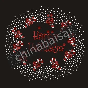 

Happy Christmas rhinestone Iron-on transfers