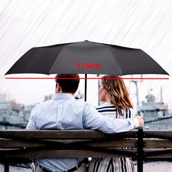 

115cm Big Size 10 Bones Creative Tri-fold Fully Automatic Umbrella Big Business Fold Double Gift Sunny and Rainy Umbrella