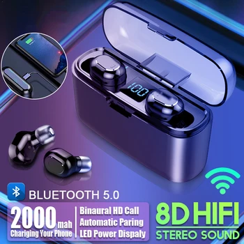 

M8W Bluetooth5.0 Earphone Stereo Earset Music TWS Sport Call LED Digital Display For Mobile Phone Holder And Emergency Charging