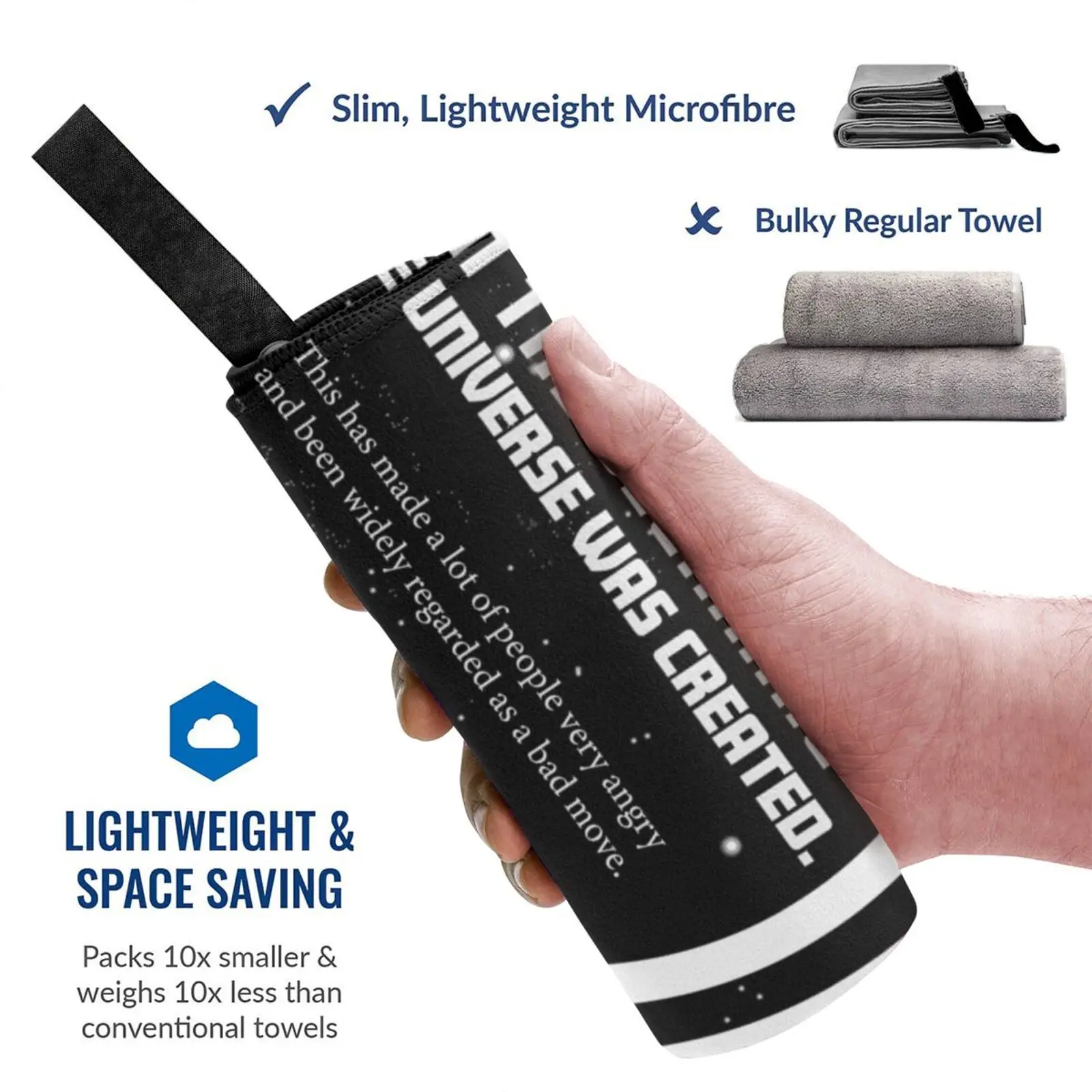 Douglas Adams Quick Dry Towel Gym Sports Bath Portable Douglas Adams In The Beginning Hitchhikers Guide To The Galaxy Quote
