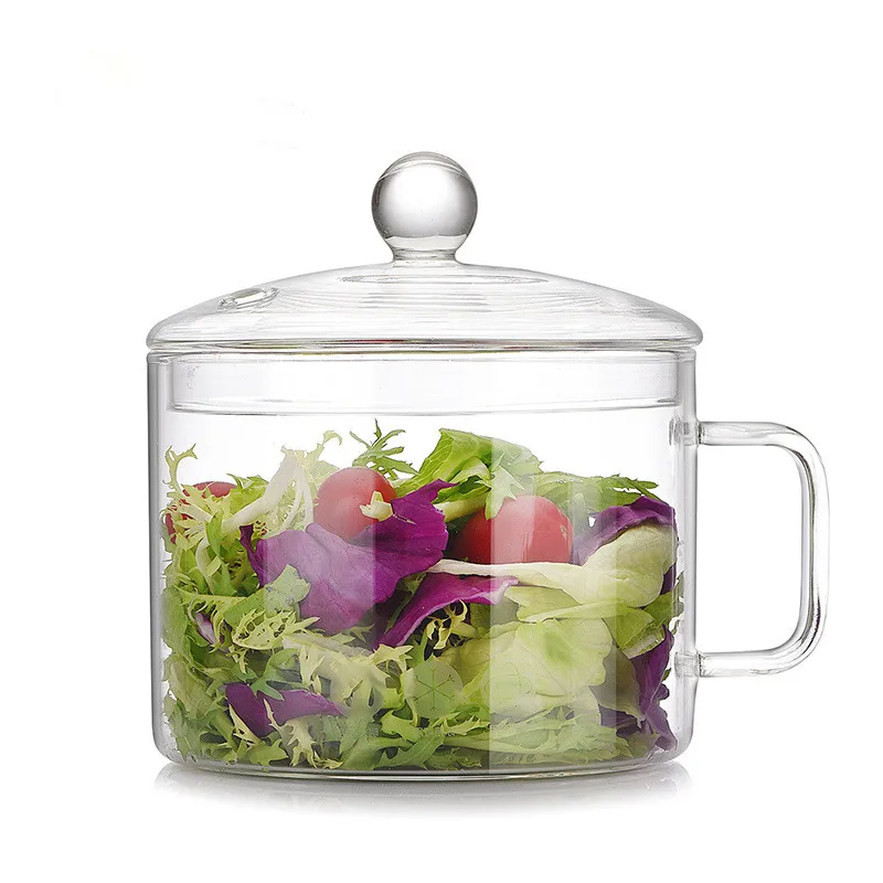 1300 мл креативный суповый горшок из прозрачного стекла для салата, миска для лапши ручной работы, кухонные принадлежности - Цвет: 1350ml