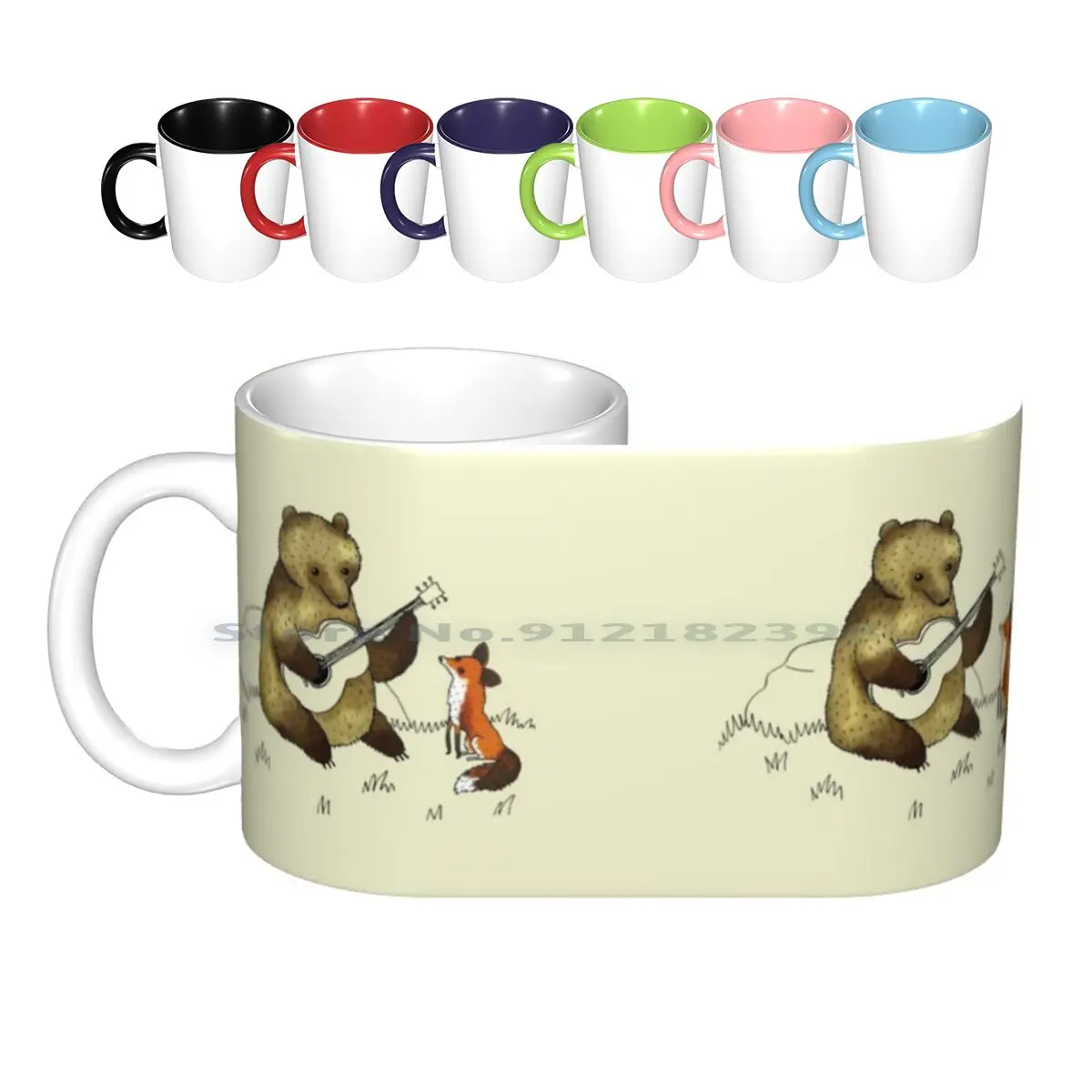 Керамические кружки Bear &amp Fox кофейные чашки Кружка для молока и чая мишка лиса
