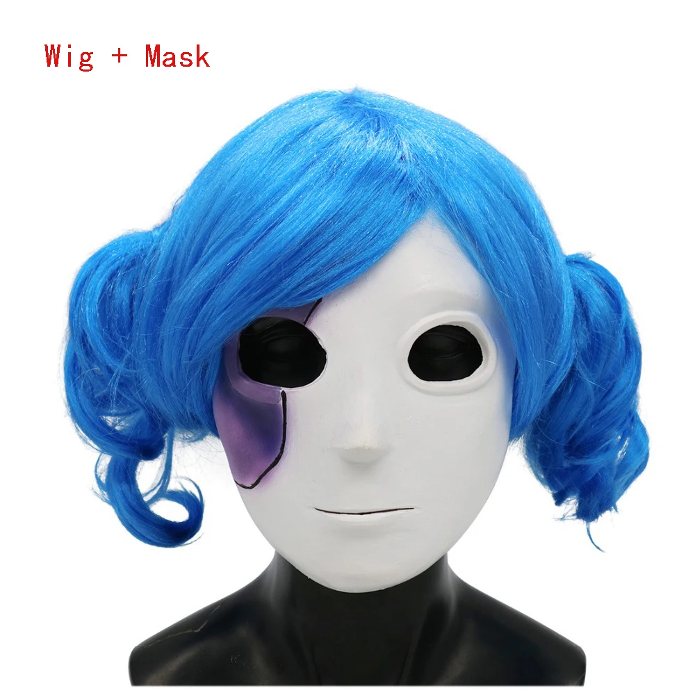 Wig Mask Игра Салли маски для лица Косплей SallyFace латексные маски парик костюм, реквизит для взрослых женщин мужчин Хэллоуин вечерние реквизит - Цвет: Wig Mask