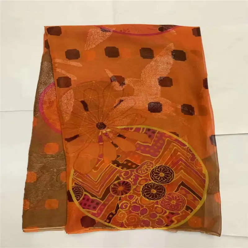 Дизайн высококачественная африканская металлическая Шелковая Ткань 5 ярдов африканская шелковая ткань для женской вечерней одежды! LXF1052