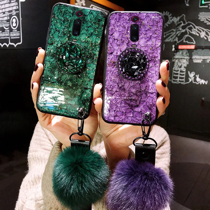 Чехол для Xiaomi Mi 10T 9T 9 A3 8 Lite 6X A2 5X A1 Note 9S 8T 10 Redmi K30 Pro Max 3 X3 NFC чехол с блестящим плюшевым