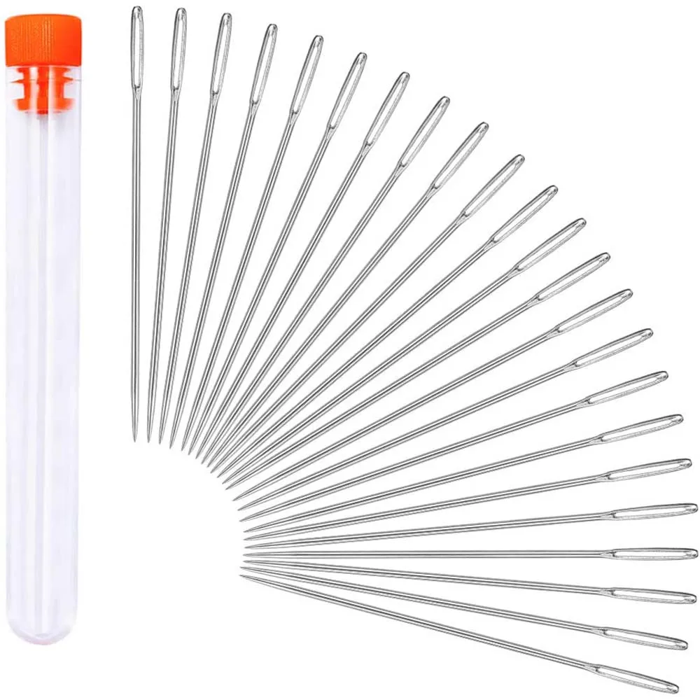 

23 Pcs Large Eye Sewing Needles, 2.13in Sewing Stitch Needle Handmade Leather Tool Needle Embroidery Thread Needle