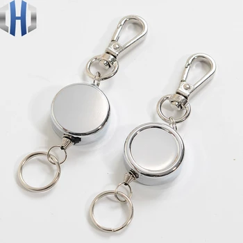 

2cm Metal Keychains High Elastic Nylon Key Ring Anti-lost Telescopic EDC Key Ring