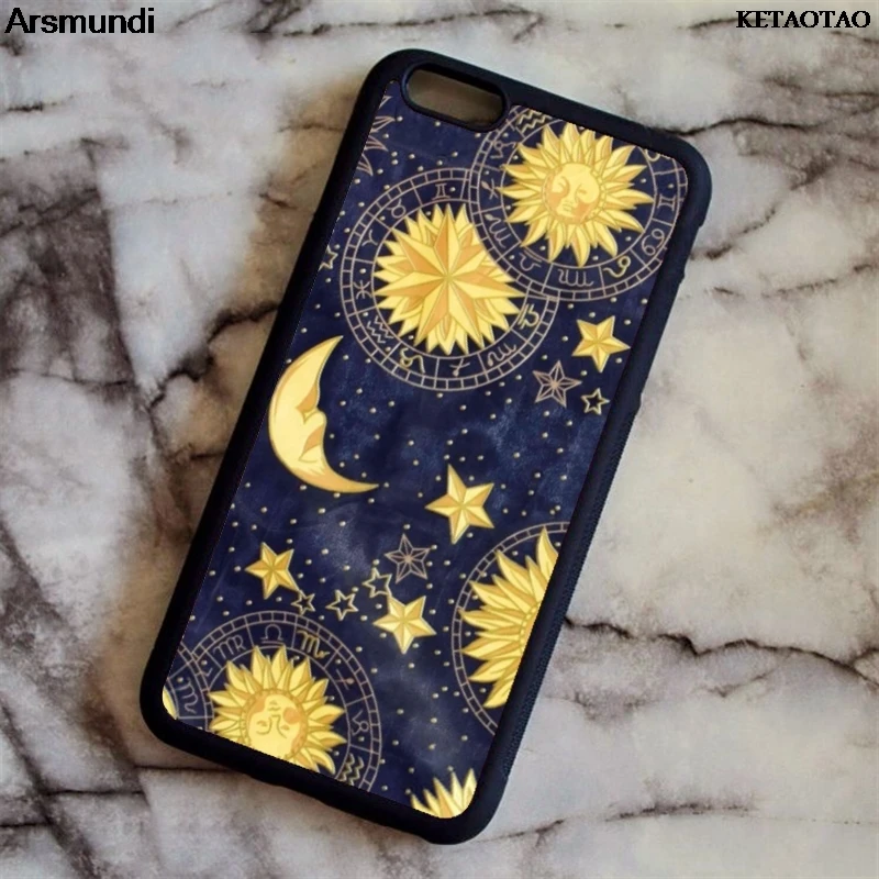 KETAOTAO Retro Sun Moon Stars Phone Cases for iPhone 4S 5C 5S 6 6S 7 8 Plus X Samsung S6 Note Case Soft TPU Rubber Silicone |