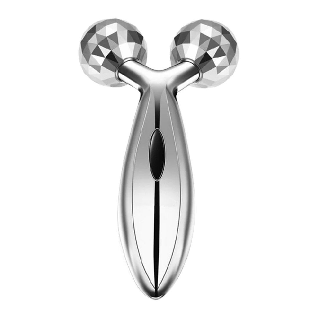 Серебристый Массажер для подтягивания лица, артефакт, 3D роликовый лифтинг, укрепляющий массажер для лица, красота, бар, микротоковое ощущение для стройной девушки - Цвет: Серебристый