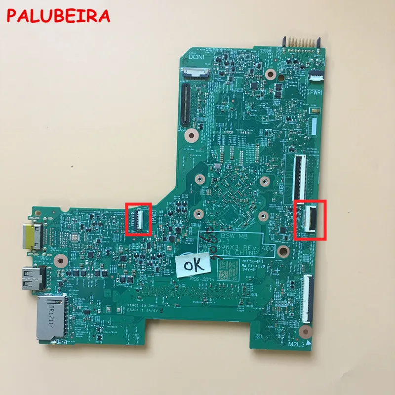 PALUBEIRA для Dell Inspiron 15 3552 14 3452 Материнская плата ноутбука PW4MN 0PW4MN CN-0PW4MN с N3060 Процессор полностью протестировано работы