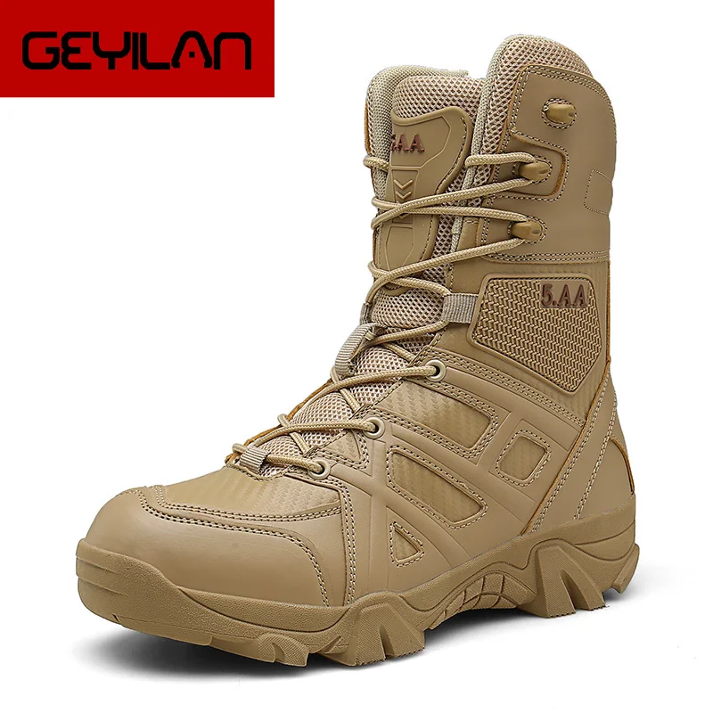 

2019Men Desert Tactical Military Boots Mens Work Safty Shoes SWAT Army Boot Zapatos Ankle Lace-up Combat Boots cuturno