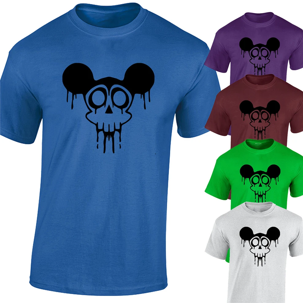 Футболка Zombie Mouse Grunge Dripping Dance Rave Acid мужская одежда разных цветов Повседневная