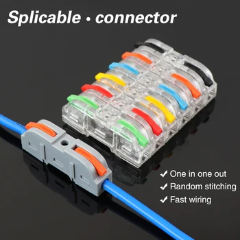

Splicing Wire Connector 10/30/50/100PCS MiniQuick Connector Universal Compact Terminal Block Plug-in Electrical Wire Connector