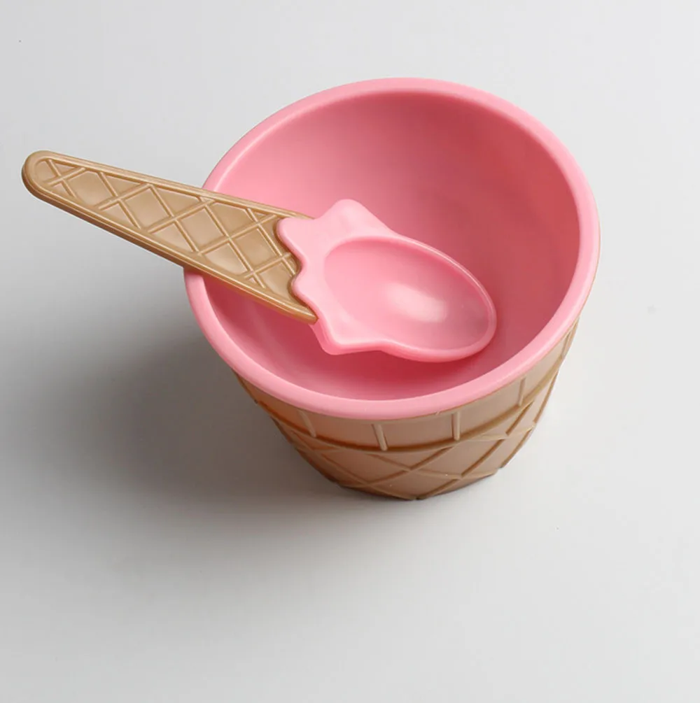 1 комплект чашки для мороженого с ложкой десерт, мороженое чаша детский подарок детский самодельный Лед Крем посуда