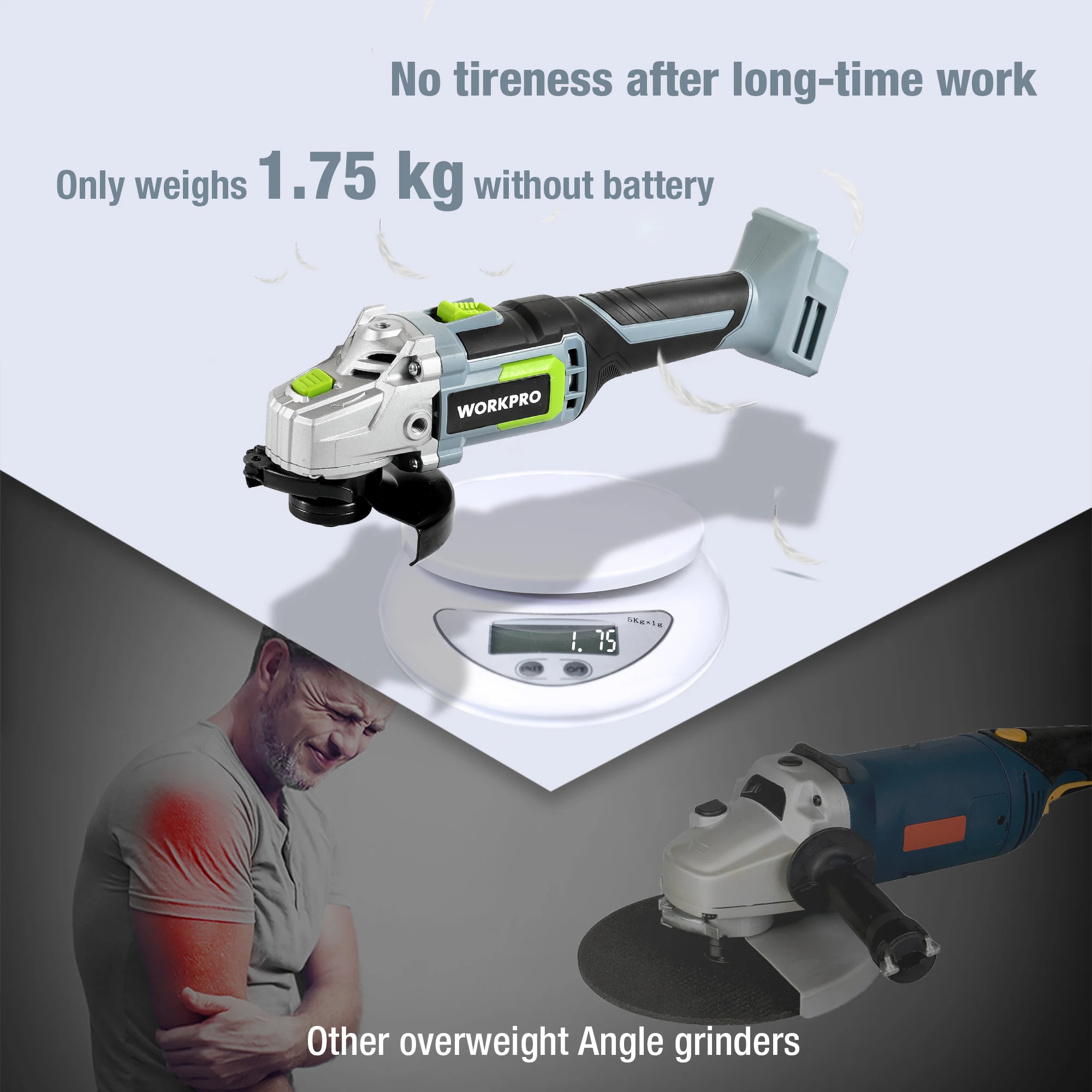 20V Lithium-ion Cordless Angle Grinder 125mm