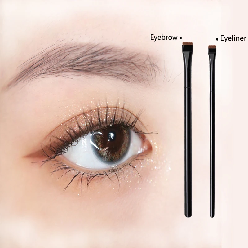 1/2pcs Flattop Eyebrow Brush Eyeliner Brush Super Thin Eye Brow