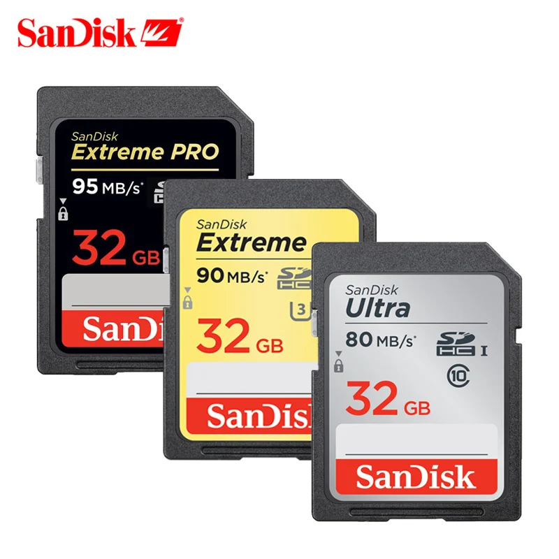 SanDisk SDHC/SDXC SD карта памяти 16 ГБ 32 64 Гб 128 256 класс 10 U1 U3 V30 4K 512 Экстрим Pro флэш