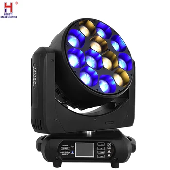 

Lyre Beam Stage Light 12X40W Rgbw Led Bee Eye Moving Head Zoom Light Dmx Wash Stage Light For Disco Stage Wedding Party