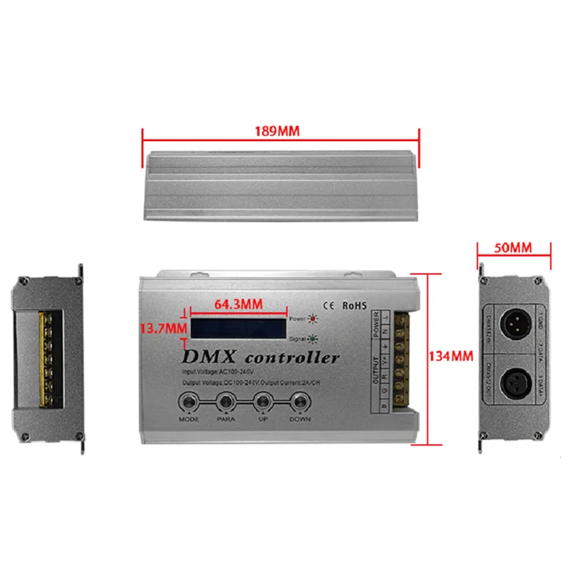 Dmx300 Ac 100V/220V Высокая Напряжение декодер Rgb Dmx контроллер 3Ch X 2A для цветная (Rgb)