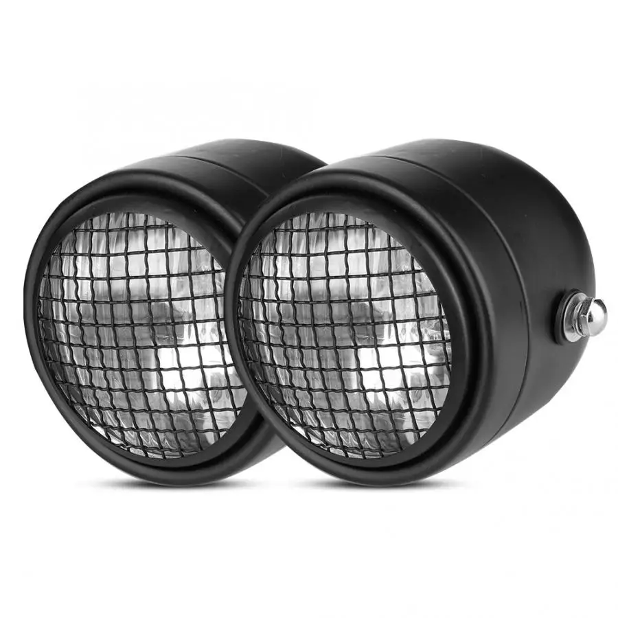 

12V 3.5inch 55/60W Universal Motorcycle Front Double Headlight Head Light Lamp Matt Black with Mask Protector Motocicleta
