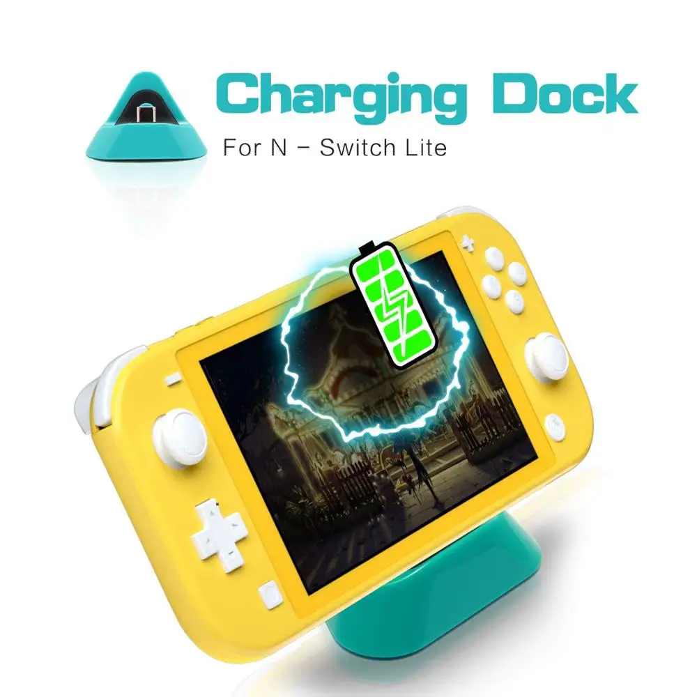 Blue Зарядная док-станция для nintendo Switch Lite, компактная зарядная подставка с портом type C, совместимая с nintendo Switch Lite 201 - Цвет: Blue