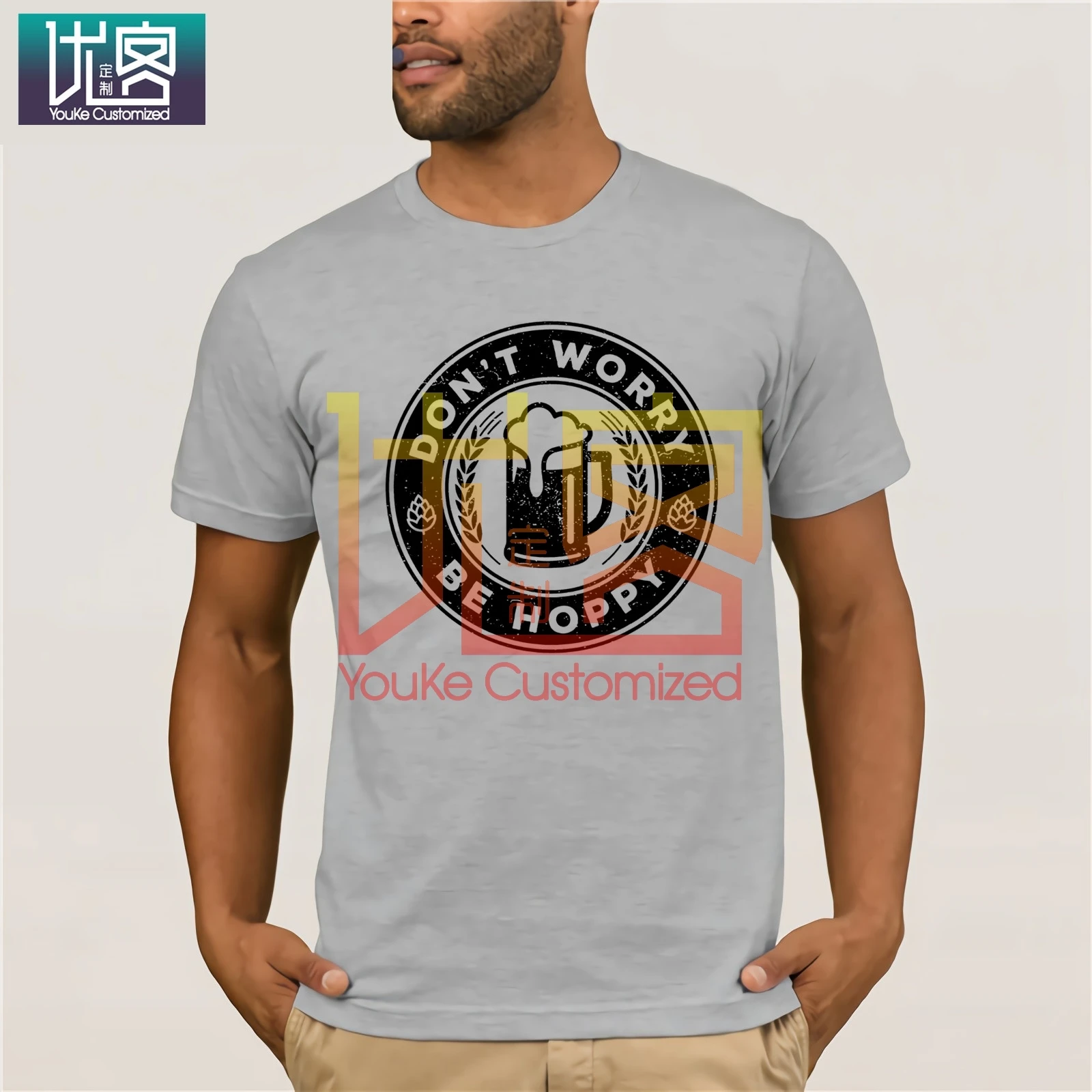 2020 футболки с надписью не волнуйтесь будьте Hoppy мужские Hopps забавные Мужские в