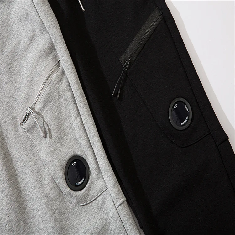 Autumn and Winter New Unilateral CP Pocket Lens Zipper Casual Men Women Couple Ankle-Tied Sweatpants Trousers Fashion