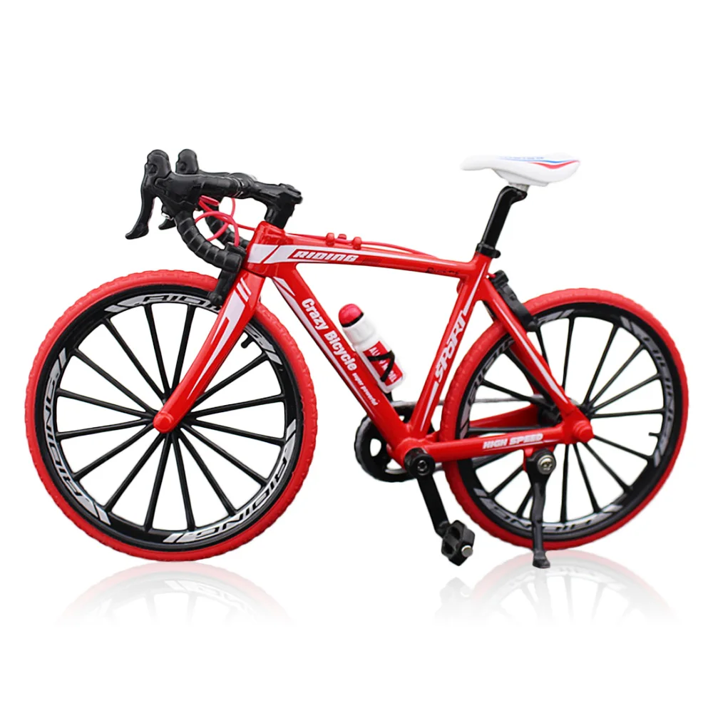 4 типа 1:10 Металлический Игрушечный велосипед Finger модель велосипеда украшение дома сплав горный велосипед складной модель ребенка лучший подарок - Цвет: Bended Cycling Red