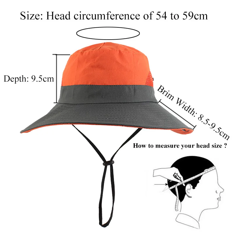 UPF 50+ Wide Brim Sun Hat Waterproof UV Protection Bucket Boonie Hat for Women