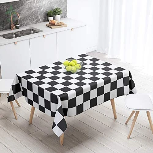 Toalha de Mesa Xadrez Preto e Branco - Moça do Pano