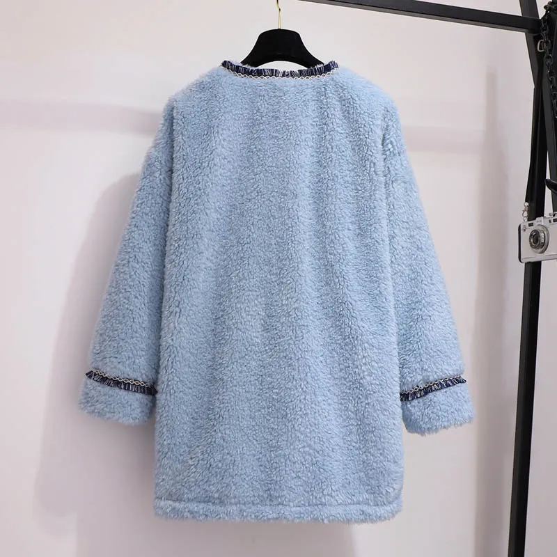 Зимние женские куртки размера плюс, обхват груди 158 см, 6XL, 7XL, 8XL, 9XL, 10XL, женские пальто синего и белого цветов