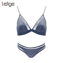 Женский сексуальный комплект нижнего белья пуш-ап бюстгальтер и трусики наборы без косточек сексуальный ультра тонкий интимный бюстгальтер регулируемый глубокий V