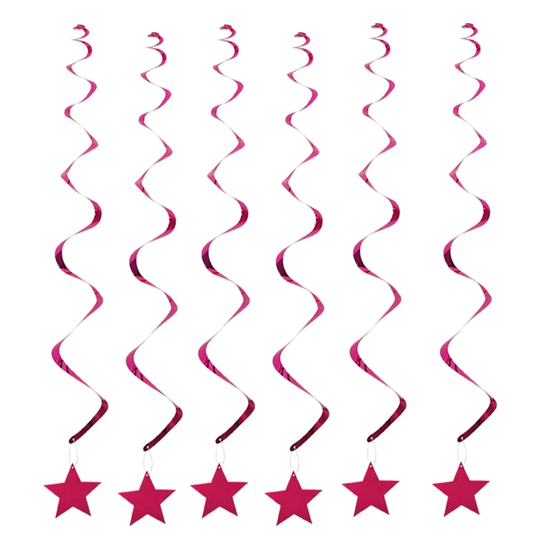 6 шт./компл. спираль подвеска Фольга линия для День рождения Свадебные Воздушные шары-гирлянды украшения Висячие звезды с днем рождения пос - Цвет: B13