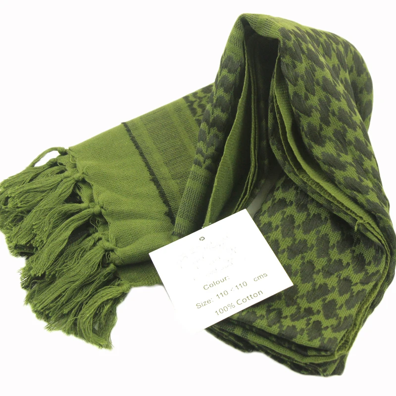 Армейский Военный Тактический Keffiyeh Shemagh шарф в арабском стиле, шаль на шею, накидка на голову, хлопок, зимние шарфы черного цвета