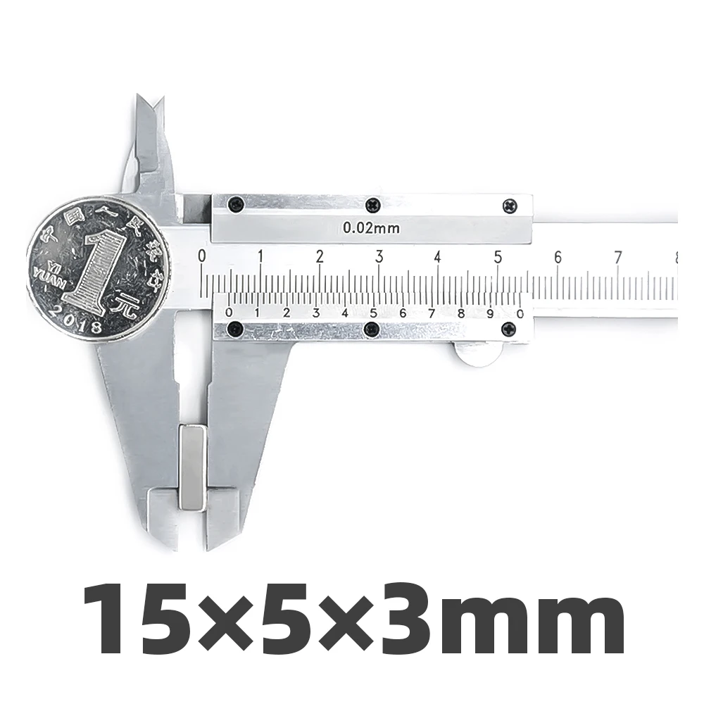 AI DIY 10/50/лот шт. 15x5x3 мм N35 Неодимовый магнитный блок квадратный супер сильный, мощный силовой магнит прямоугольные 15*5*3 мм