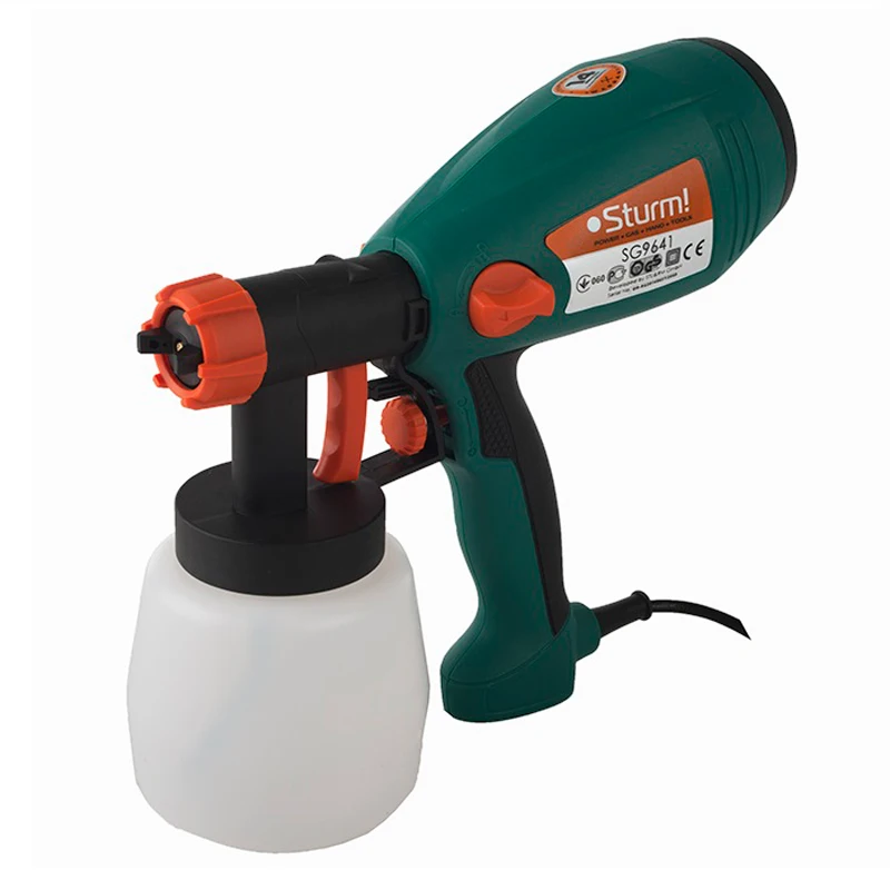 Распылитель электрический Sturm! SG9641 (Мощность 400 Вт, емкость бачка 800 мл, производительность 700 мл/мин, регулировка скорости, система HVLP)