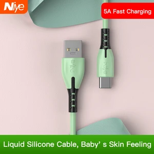 Cable USB tipo C para Samsung, Cable de silicona líquida suave, datos USB C para LG Huawei Redmi Samsung Mi, Cable cargador tipo c Android