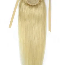 ZZHAIR 100 г 1"-28" машинное производство remy волосы лента Конский хвост на заколках человеческие волосы для наращивания конский хвост Натуральные Прямые Волосы