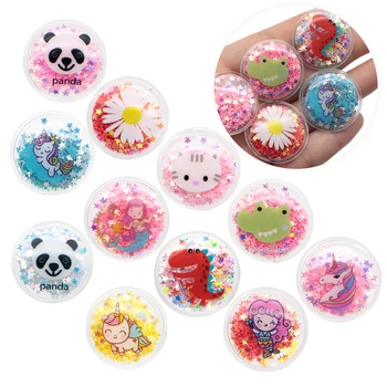 

David accessories 28x28mm 10pcs Circle Animal Acrylic Shakers Quicksand For Phone Case Decoration,DIY Hair Bow,10Yc13839