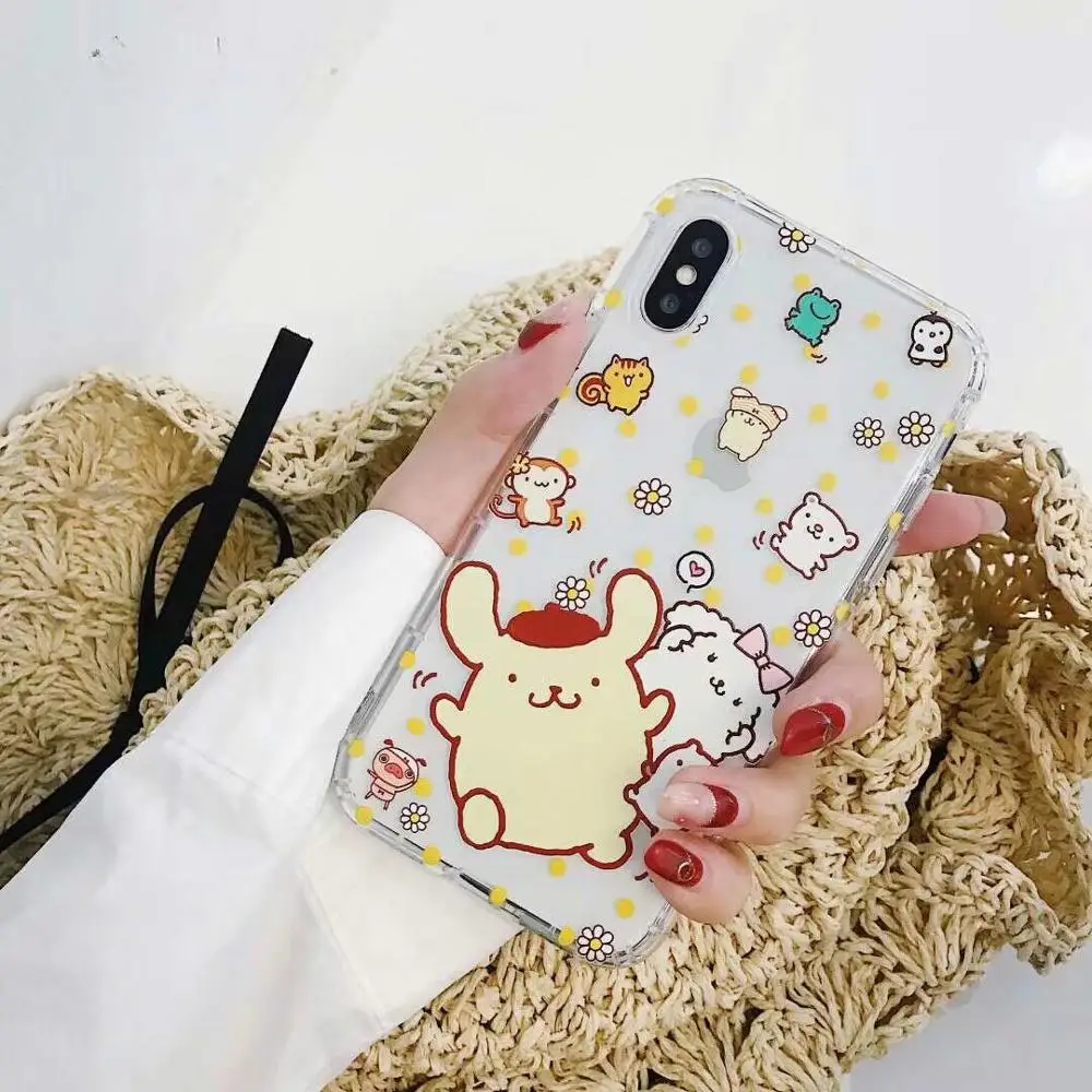 Милый мультфильм ЯПОНИЯ Sanrio Purin Soft oroll мягкий чехол для телефона iphone 11 Pro Max X XS Xr 7 8 6 s Plus рельефная задняя крышка Coque