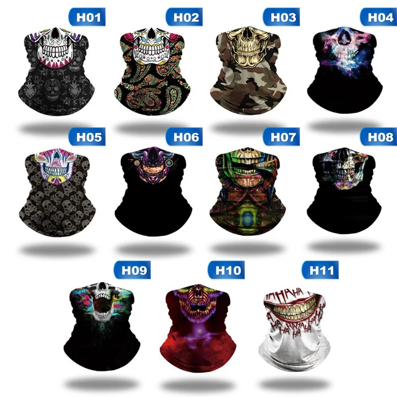 Halloween Bandana Face Neck Gaiter Tube Snood Scarf Mask Cover Head Windproof Motorcycle Bike Warmer | Спорт и развлечения