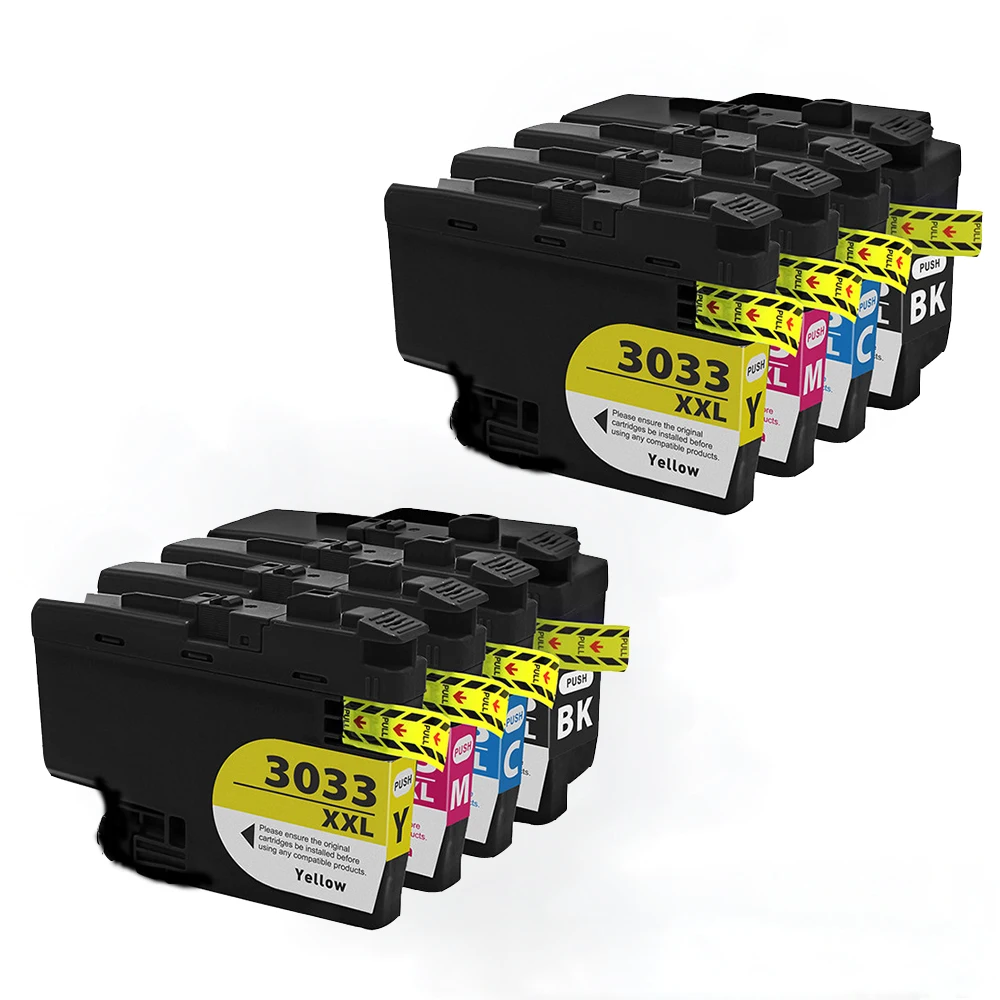8pk（2bk，2c，2y，2m） Lc3033 Compatible Ink Cartridge For Brother Mfc