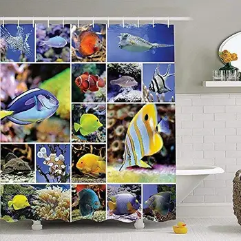 

Submarine Series Digital 3D Printing Curtain Polyester Waterproof Individual Bathroom